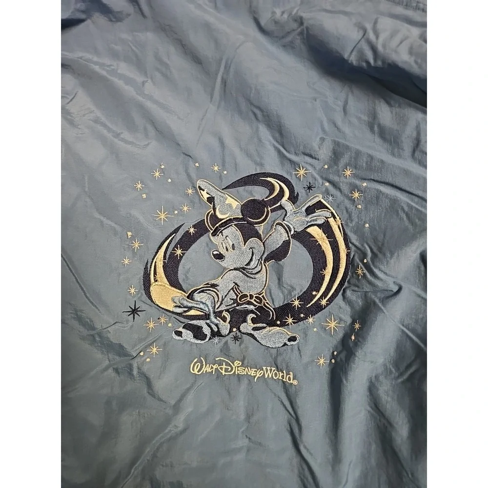 Walt Disney World Sorcerer Mickey Mouse Windbreaker Jacket Blue Hooded 1X
